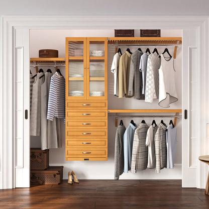 Solid Wood Closet Organizer with 6 Drawers and Doors Modern - John Louis Home - Closet Organizers