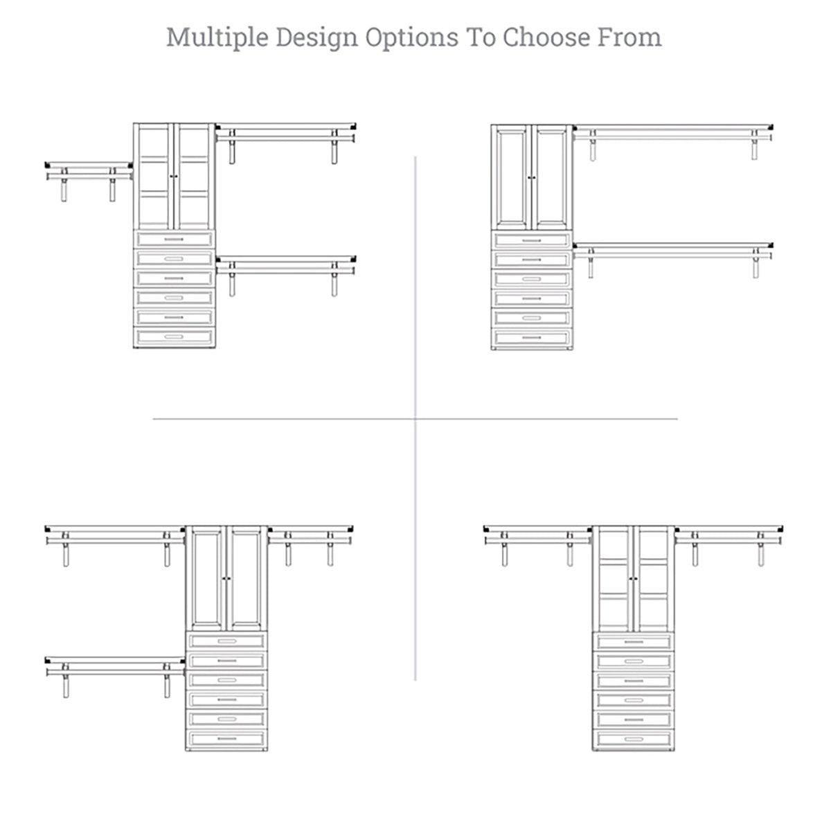 Solid Wood Closet Organizer with 6 Drawers and Doors Modern - John Louis Home - Closet Organizers